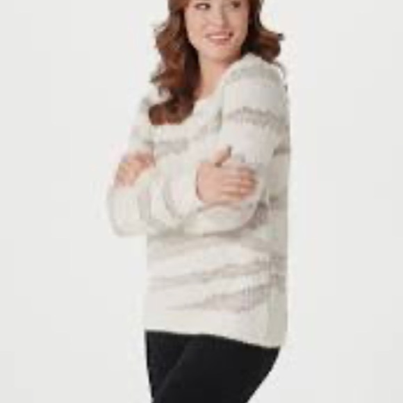 Barefoot Dreams Cozy Chic Seaside Crew Pullover Sweater Coastal - Picture 8 of 9